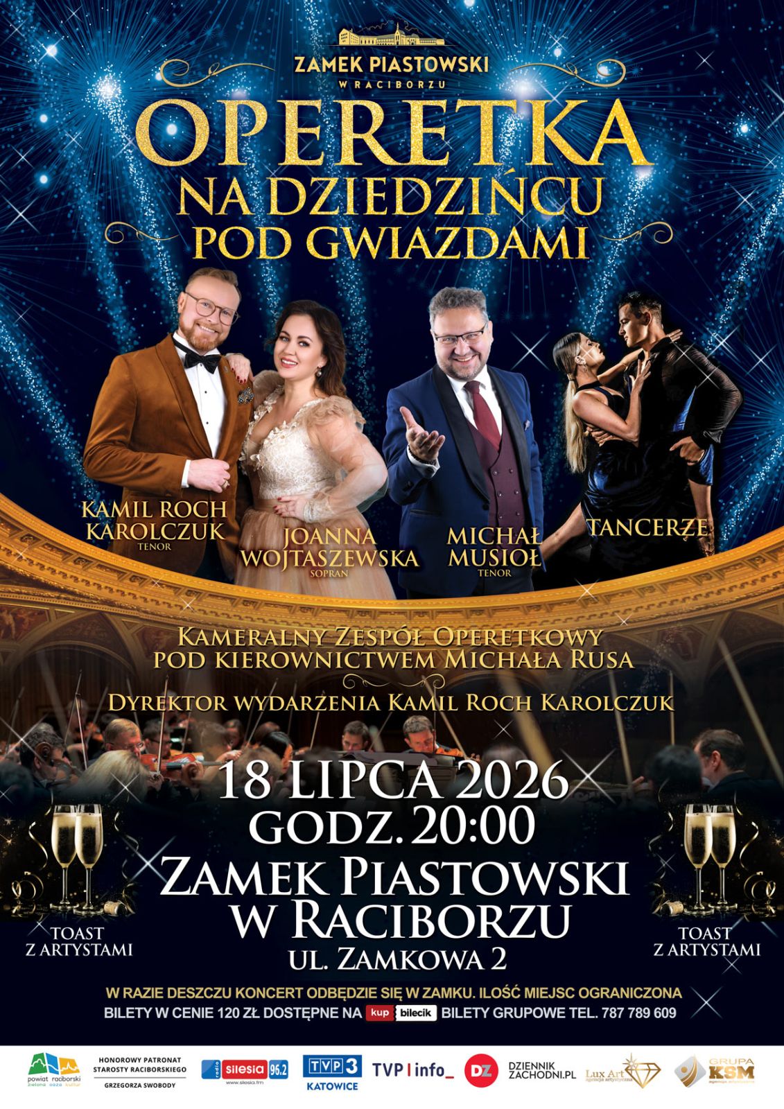 Na zdjęciuu od lewej: Kamil Roch Karolczuk, Joanna Wojtaszewska, Michał Musioł oraz Tancerze