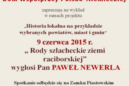 Rody szlacheckie ziemi raciborskiej – spotkanie z historią lokalną na zamku