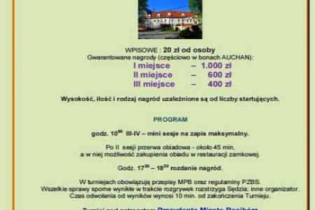Turniej Brydża Sportowego „Pamięci Emila Olbrota” już wkrótce na zamku