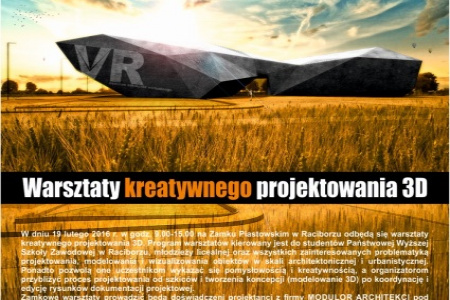 Warsztaty kreatywnego projektowania 3D już wkrótce na Zamku Piastowskim