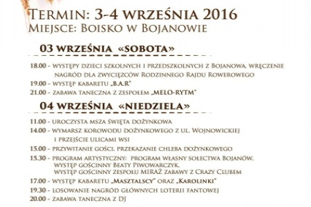 Dożynki Gminne 3 - 4 września 2016