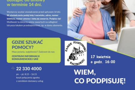„Wiem, co podpisuję” – spotkanie dla seniorów niebawem na Zamku Piastowskim