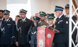 Strażacy Powiatu Raciborskiego świętowali na dziedzińcu Zamku Piastowskiego w Raciborzu (19)