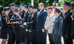 Strażacy Powiatu Raciborskiego świętowali na dziedzińcu Zamku Piastowskiego w Raciborzu (20)