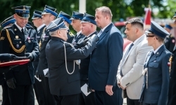 Strażacy Powiatu Raciborskiego świętowali na dziedzińcu Zamku Piastowskiego w Raciborzu (4)