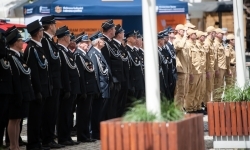 Strażacy Powiatu Raciborskiego świętowali na dziedzińcu Zamku Piastowskiego w Raciborzu (9)