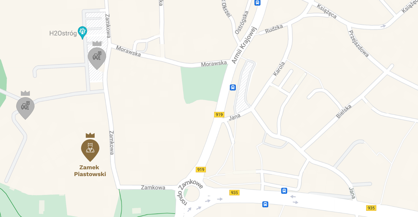 Parkingi przy ulicy Zamkowej