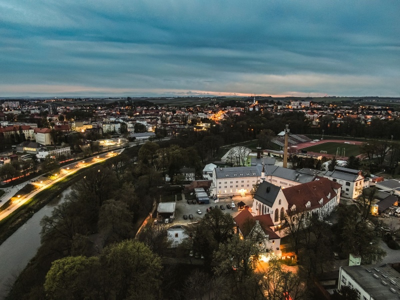 Zamek Piastowski w Raciborzu z lotu ptaka
