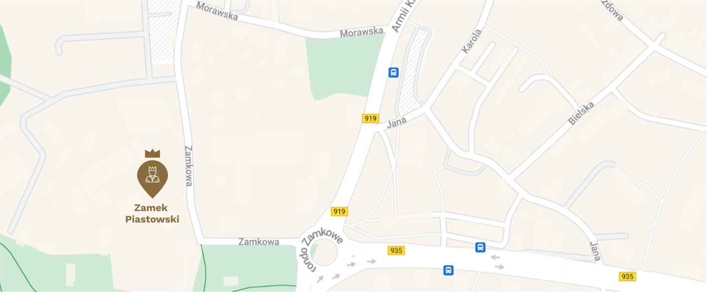 Mapa Zamku Piastowskiego w Raciborzu