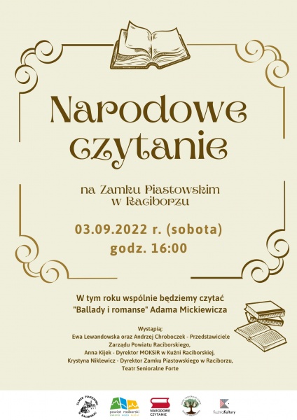 11. odsłona Narodowego Czytania już w sobotę. Zamek Piastowski zaprasza na niecodzienne widowisko