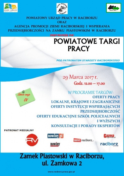 Powiatowe Targi Pracy na Zamku Piastowskim już wkrótce - 27.2.2017 r.