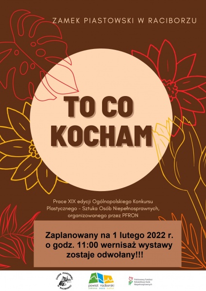 Wernisaż wystawy „To, co kocham” odwołany!